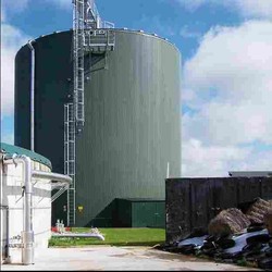 Der Fermenter in der Biogasanlage Bobitz bei Wismar.